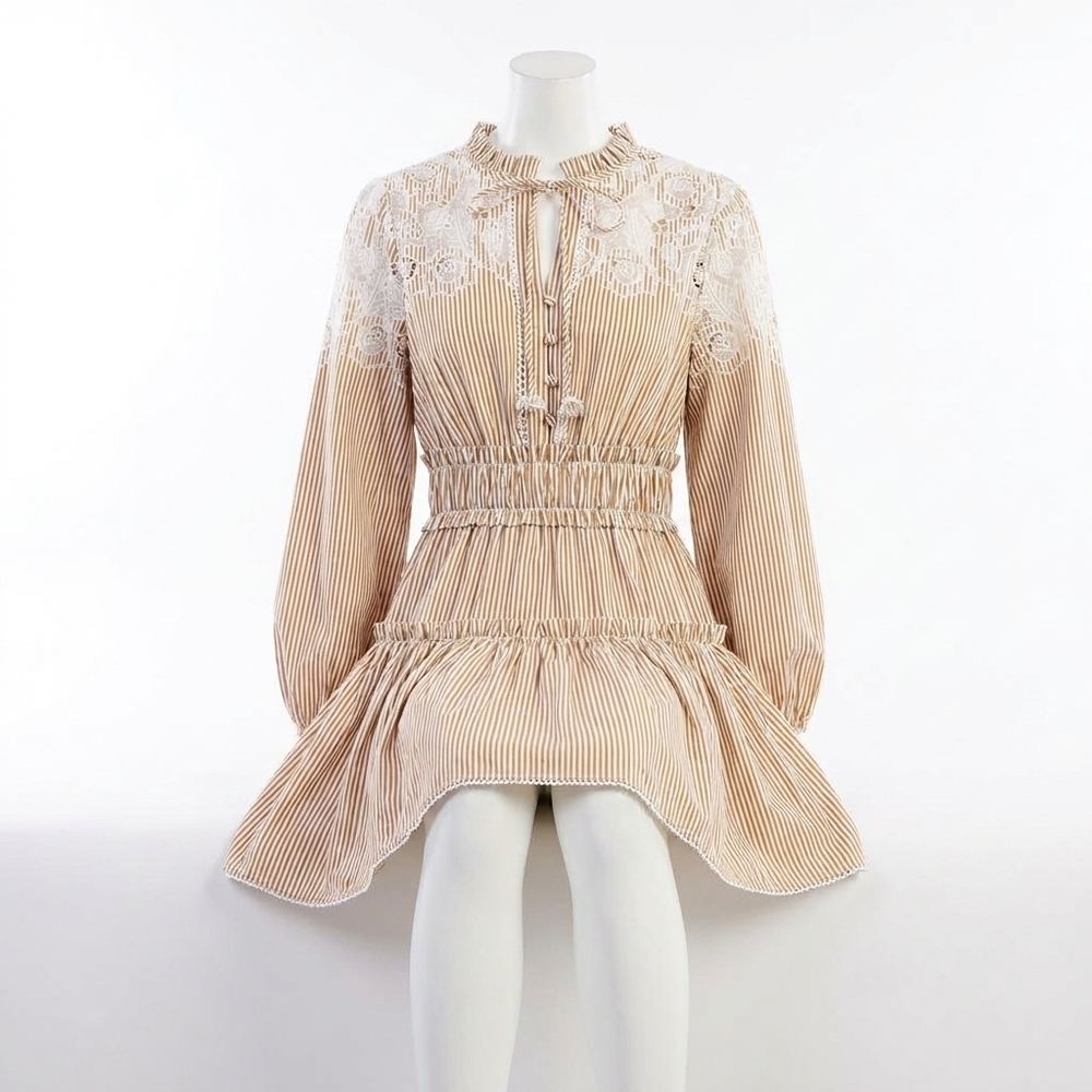 NEW EN SAISON juliette mini dress in white mustard